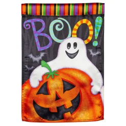 Plow & Hearth Garden Flags>Halloween Friends Lustre Garden Flag