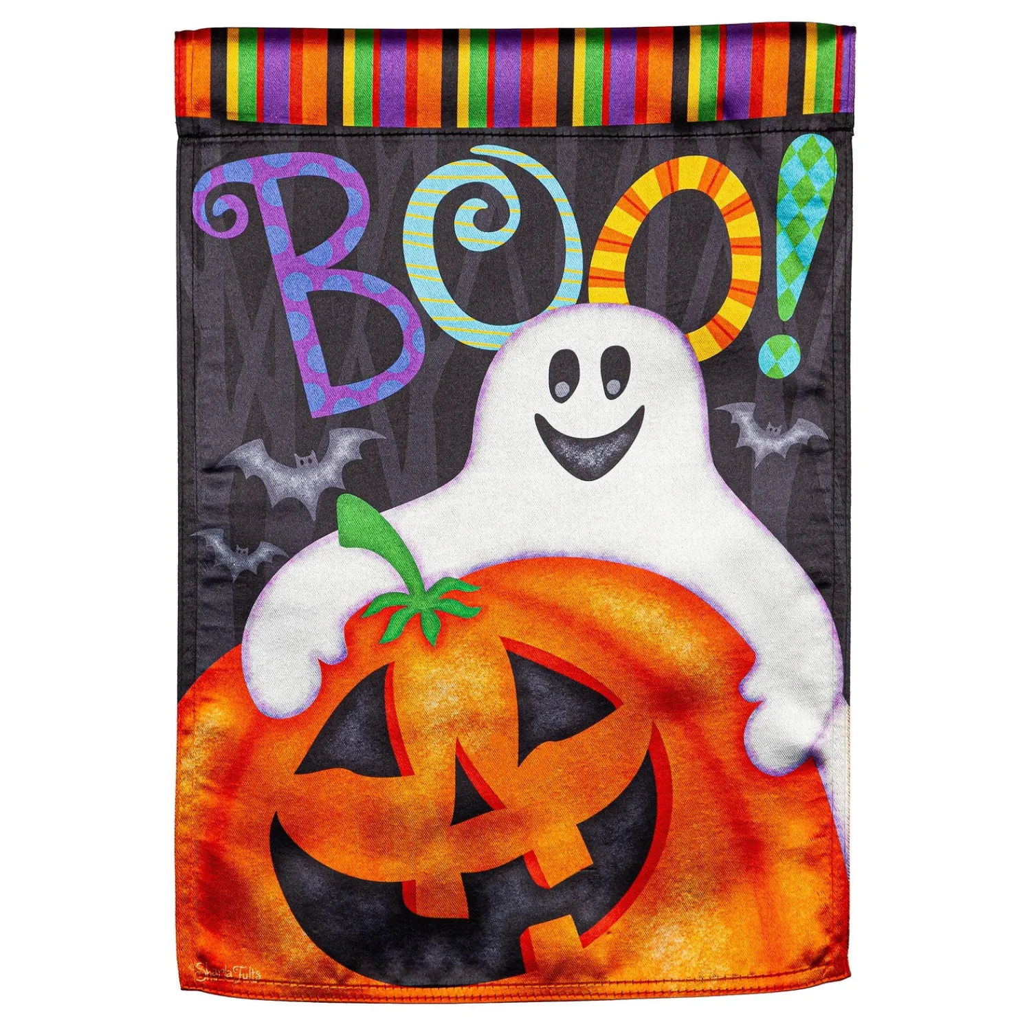 Plow & Hearth Garden Flags>Halloween Friends Lustre Garden Flag