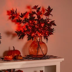 Plow & Hearth Faux Flowers & Plants|Lighted Trees & Garlands>Halloween Maple Indoor/Outdoor LED Color Changing Artificial Branch, 33"H