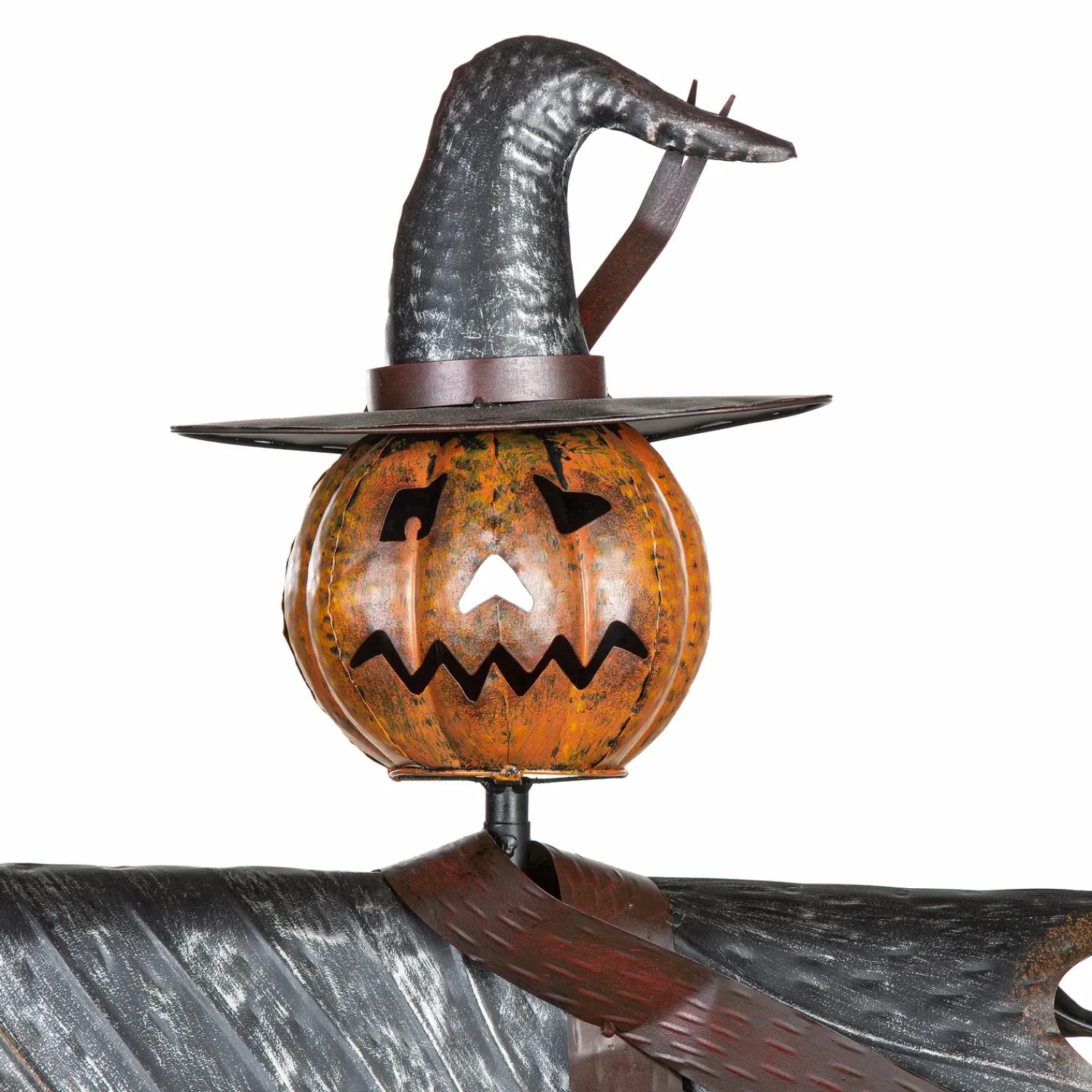 Plow & Hearth Garden Statues|Garden Stakes>Halloween Solar Scarecrow Jack O' Lantern Metal Ground Stake