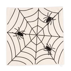 Plow & Hearth Kitchen Linens>Halloween Spooky Spiderweb Table Throw