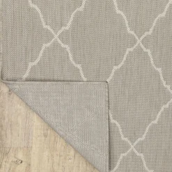 Plow & Hearth Area Rugs>Hamilton Latticework Polypropylene Rug, 3'3" x 5' Gray