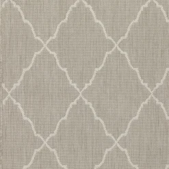 Plow & Hearth Area Rugs>Hamilton Latticework Rug, 6'7" x 9'2" Gray