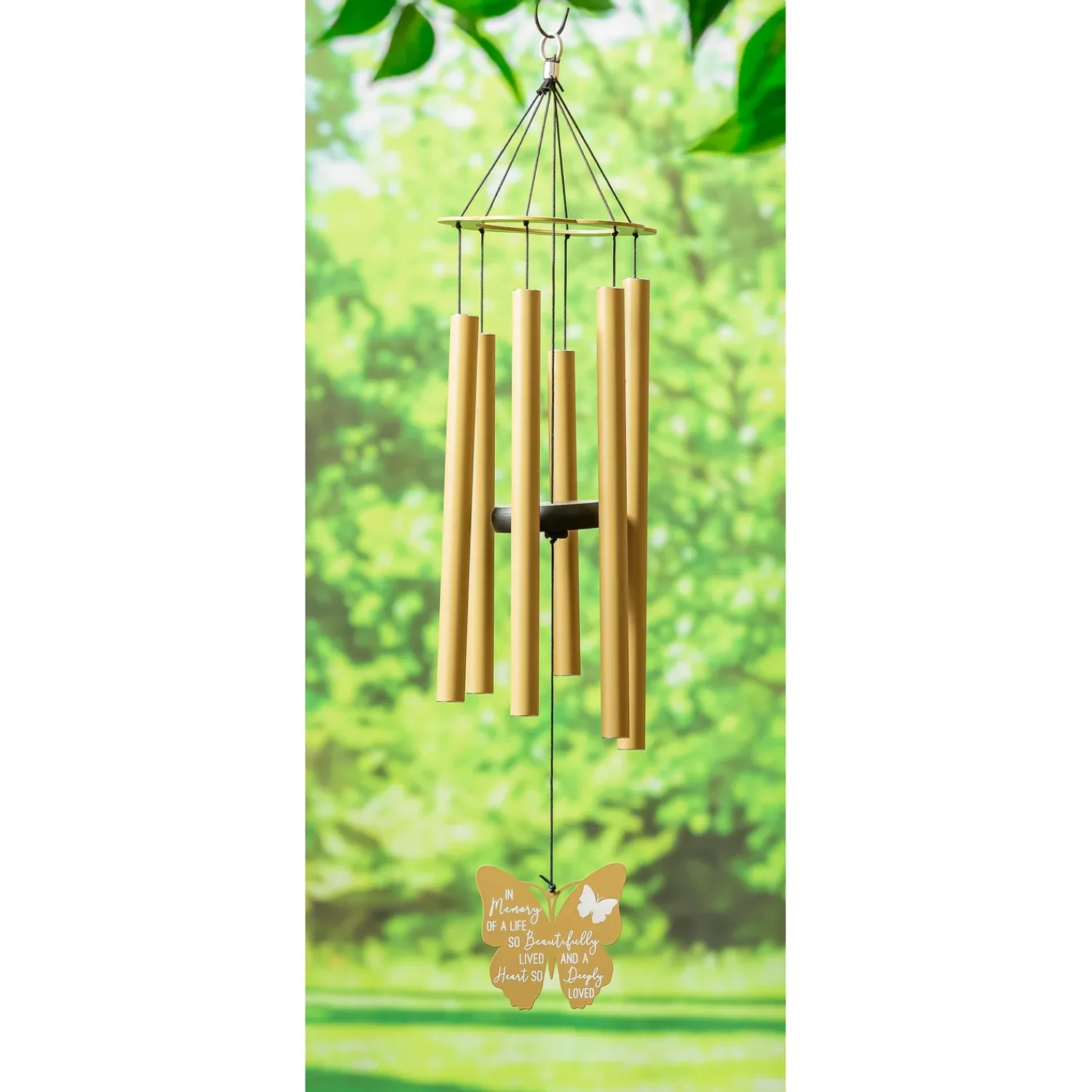 Plow & Hearth Wind Chimes & Mobiles>Hand Tuned Memorial "In Memory Of A Life So Beautifully Lived" Wind Chime
