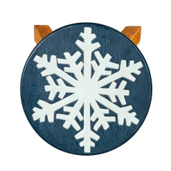 Plow & Hearth Chairs & Rockers|Rockers & Gliders>Hand-Carved Acacia Wood Glittery Snowflake Footstool
