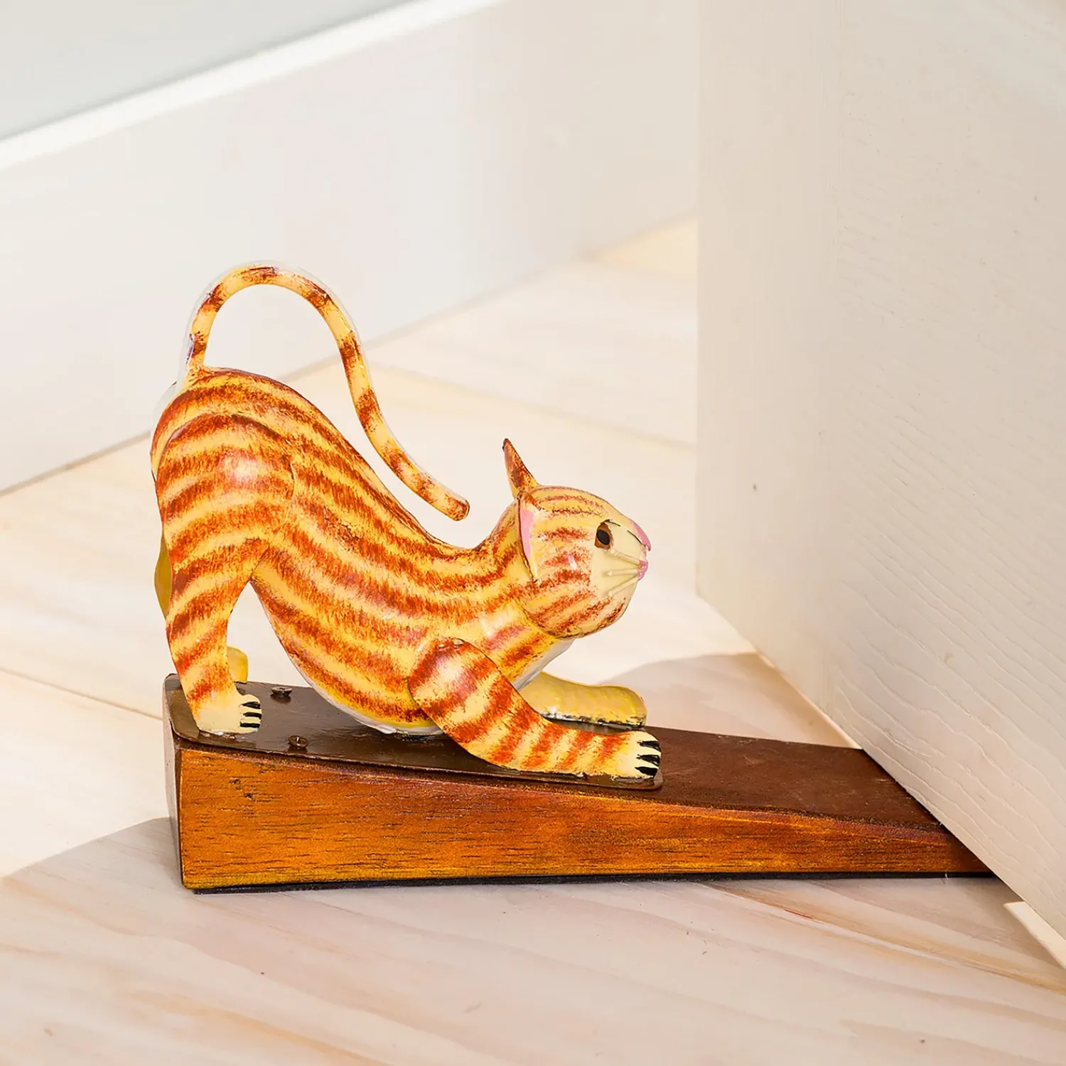 Plow & Hearth Decorative Accents>Handcrafted Metal Cat Door Stopper