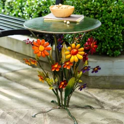 Plow & Hearth Outdoor Side Tables|Accent Tables>Handcrafted Metal Daisy Side Table