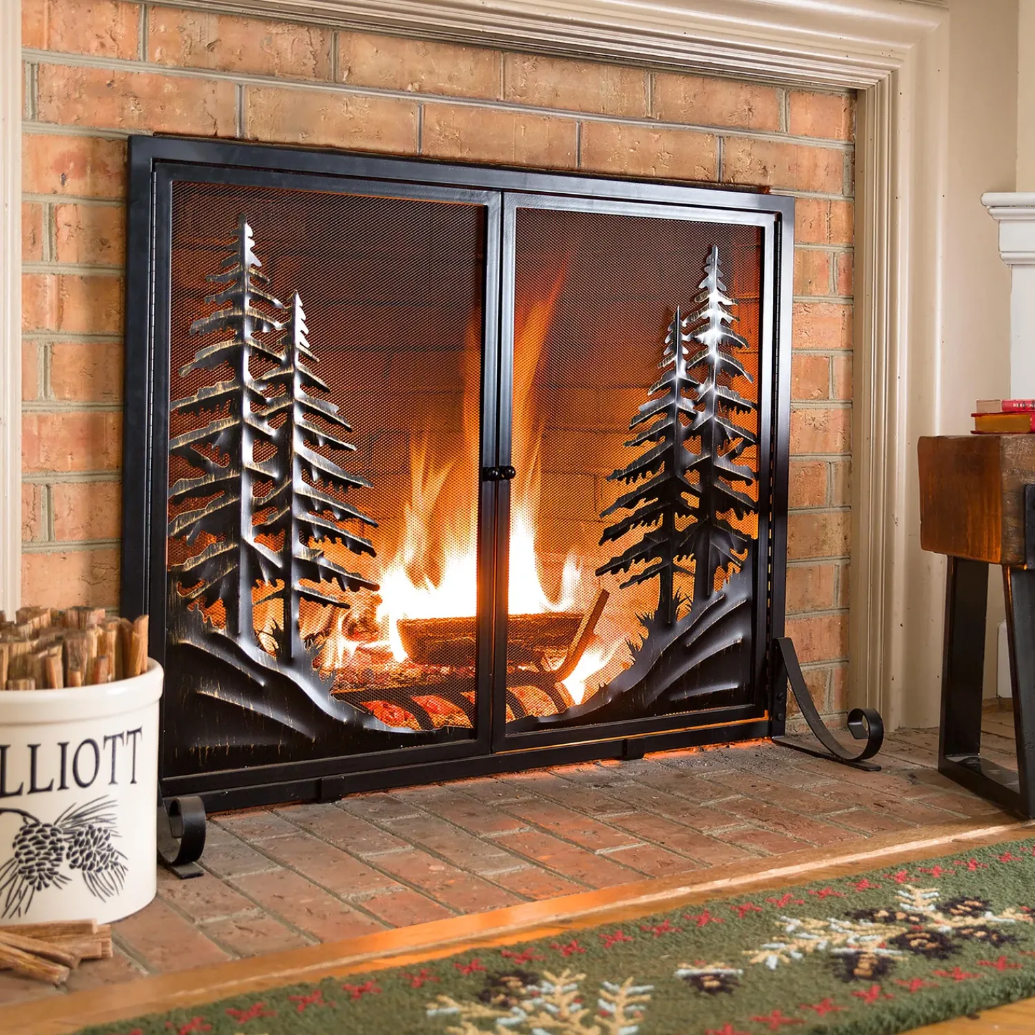 Plow & Hearth Planters & Plant Stands>Handcrafted USA-Made Double Pinecone Personalized 2 Gallon Crock Black