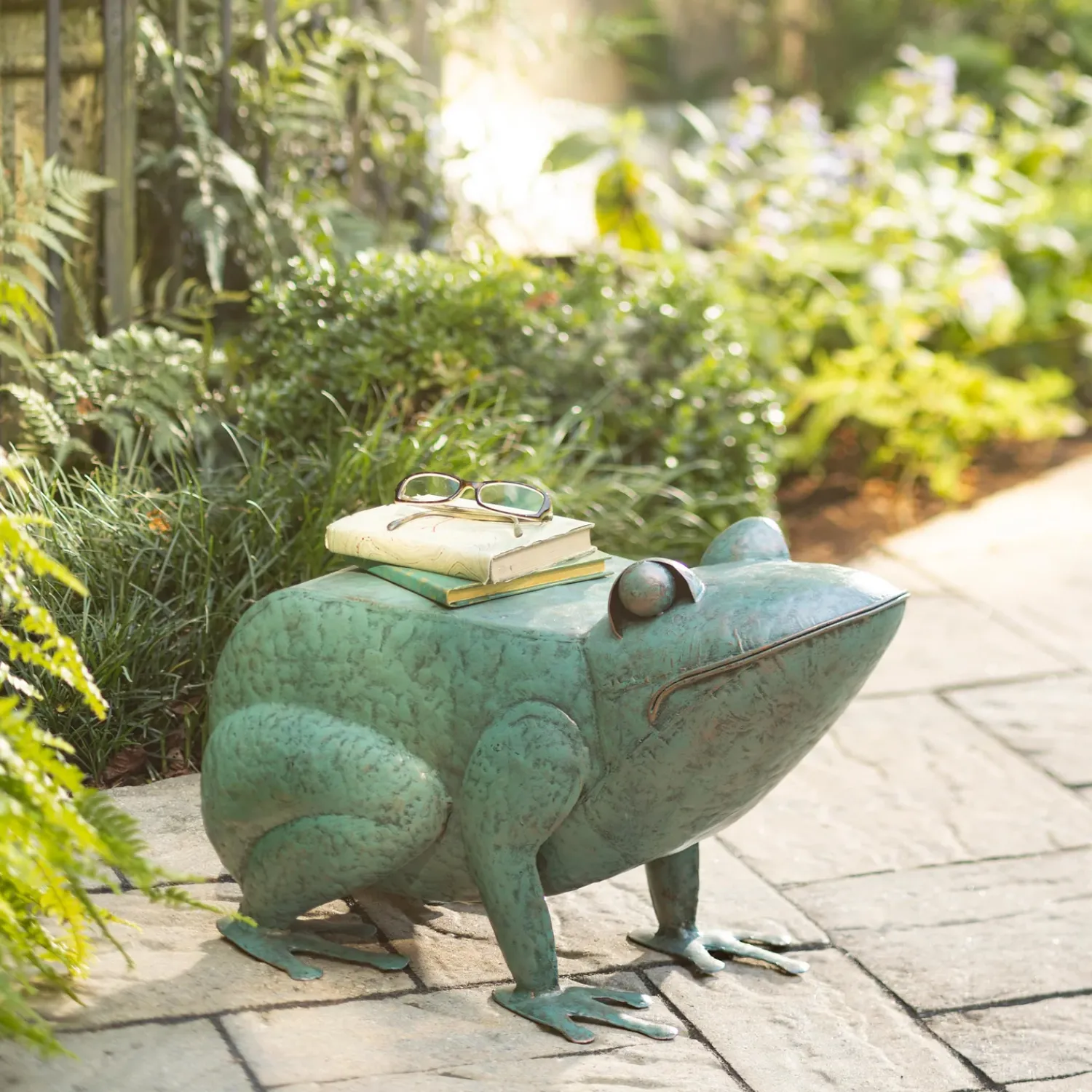 Plow & Hearth Outdoor Side Tables>Handmade Colorful Painted Frog Metal Side Table