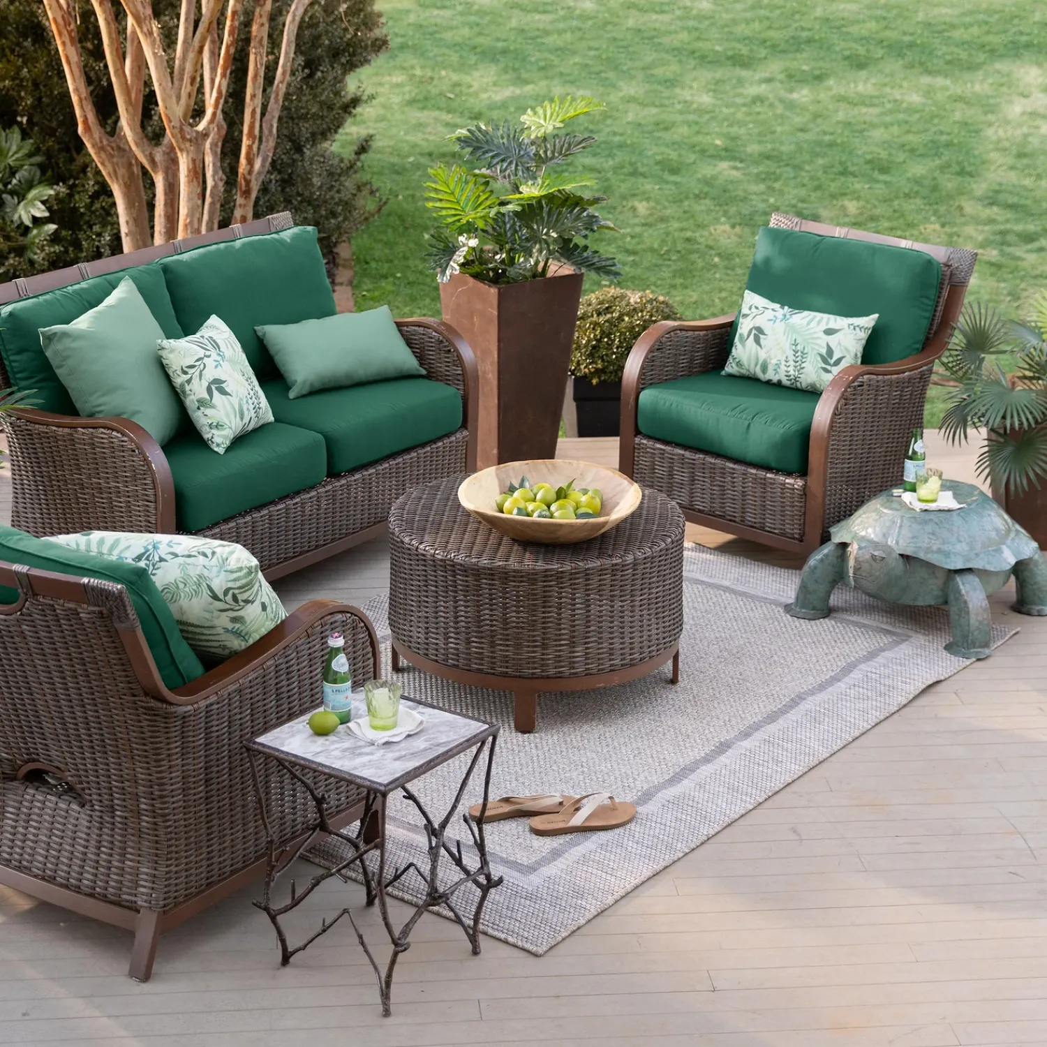 Plow & Hearth Outdoor Side Tables>Handmade Colorful Painted Turtle Metal Side Table