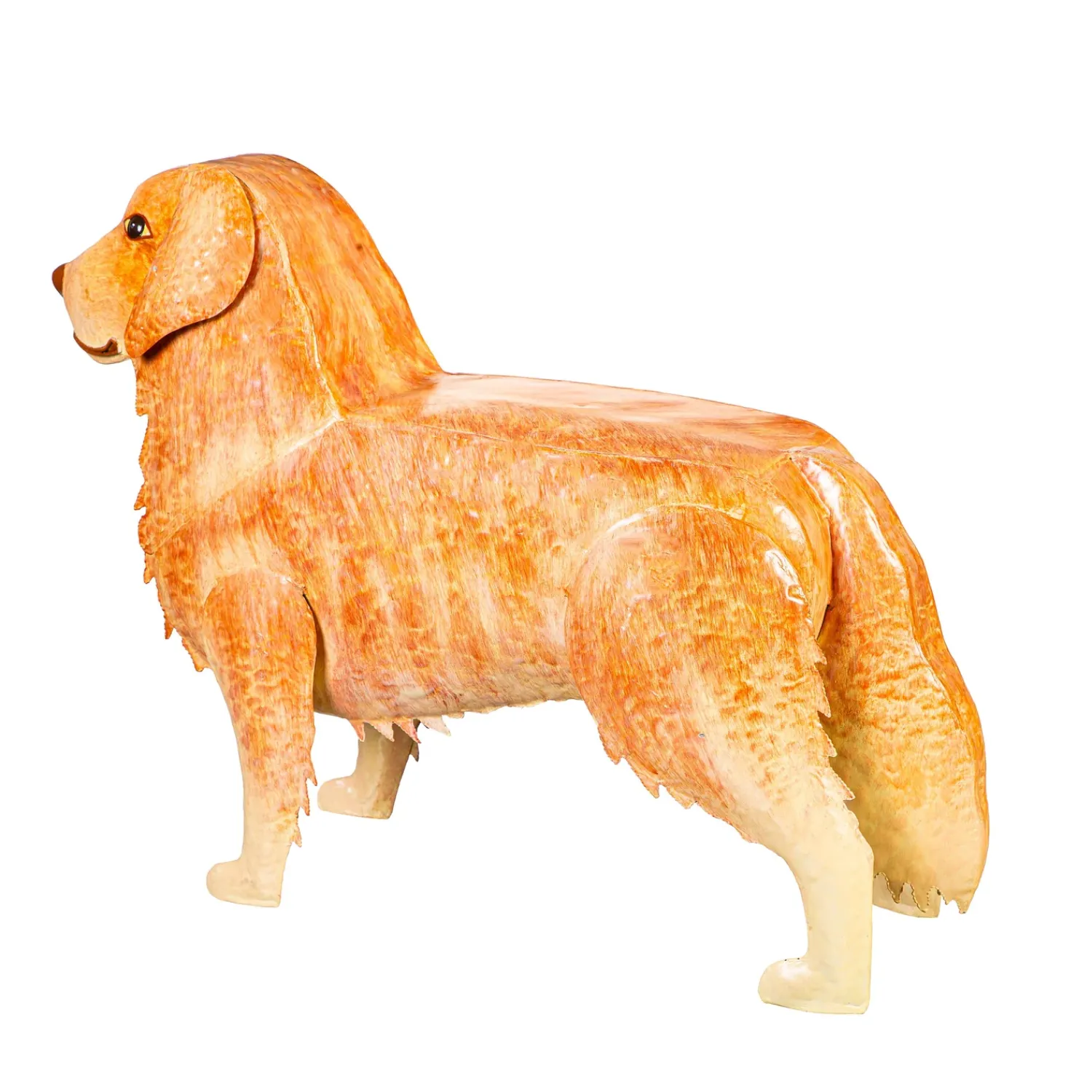Plow & Hearth Accent Tables|Outdoor Side Tables>Handmade Metal Golden Retriever Table