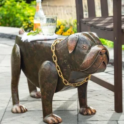 Plow & Hearth Accent Tables|Outdoor Side Tables>Handmade Metal Pit Bull Table