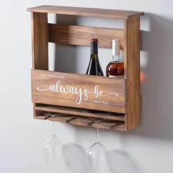 Plow & Hearth Wine Racks>Hanging Wine Bottle and Glass Holder