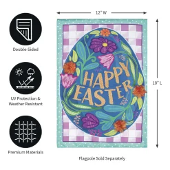 Plow & Hearth Garden Flags>Happy Easter Applique Garden Flag