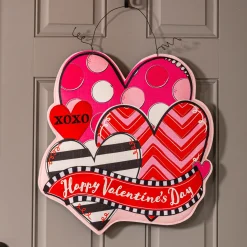 Plow & Hearth Fabric Door Hangers>Happy Valentine's Day Sweethearts/ Happy Easter Bunny Double Sided Estate Door Décor