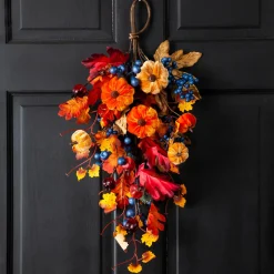 Plow & Hearth Wreaths|Faux Flowers & Plants>Harvest Pumpkin Wall Hanger