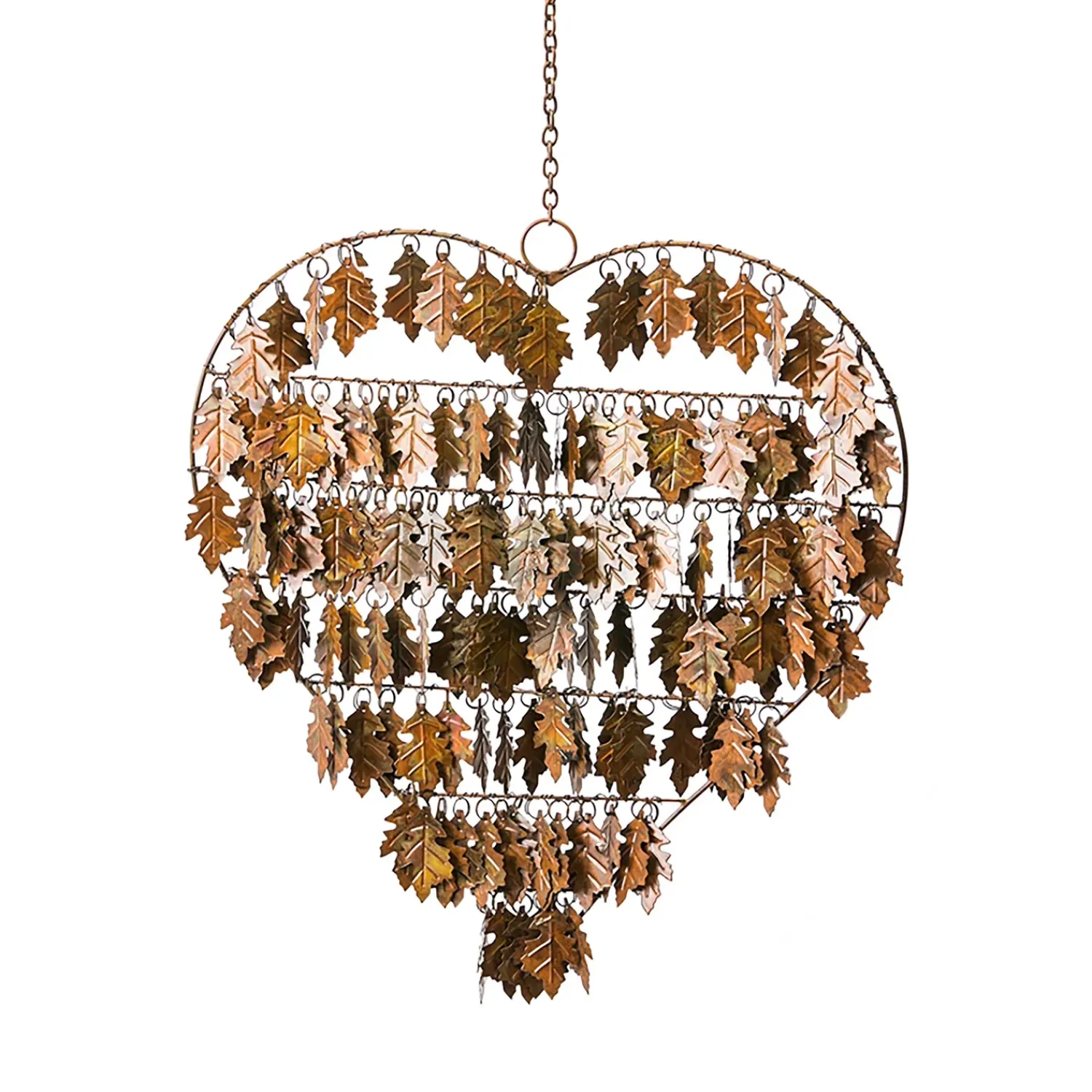 Plow & Hearth Wind Chimes & Mobiles|Decorative Accents>Heart Shaped Leaf Wind Chime
