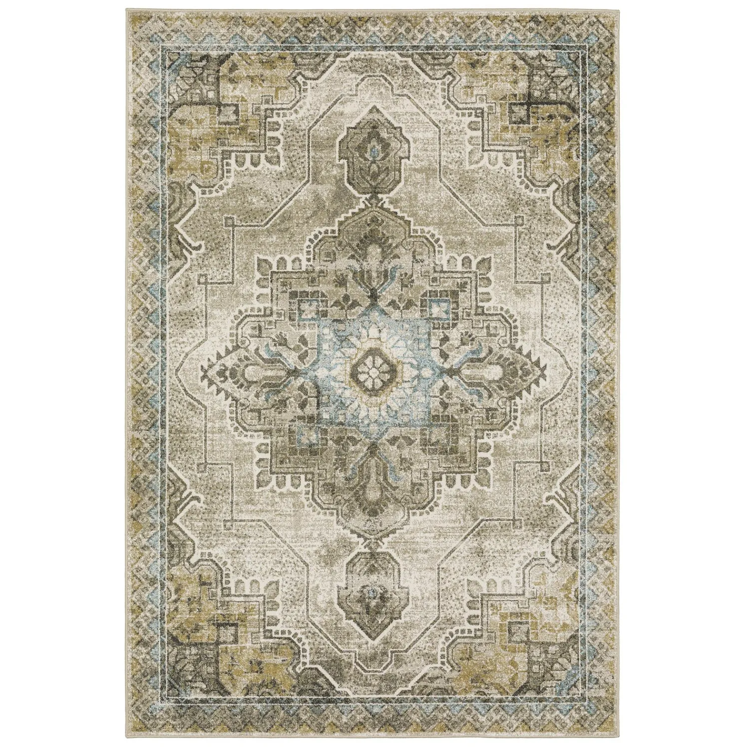 Plow & Hearth Area Rugs>Heartland Traditional Rug, 6'7" x 9'2" Gray