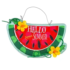 Plow & Hearth Fabric Door Hangers>Hello Sweet Summer Watermelon Estate Door Decor