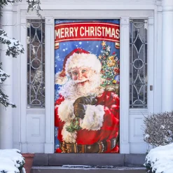 Plow & Hearth Bunting & Banners>Here Comes Santa Premium Door Cover