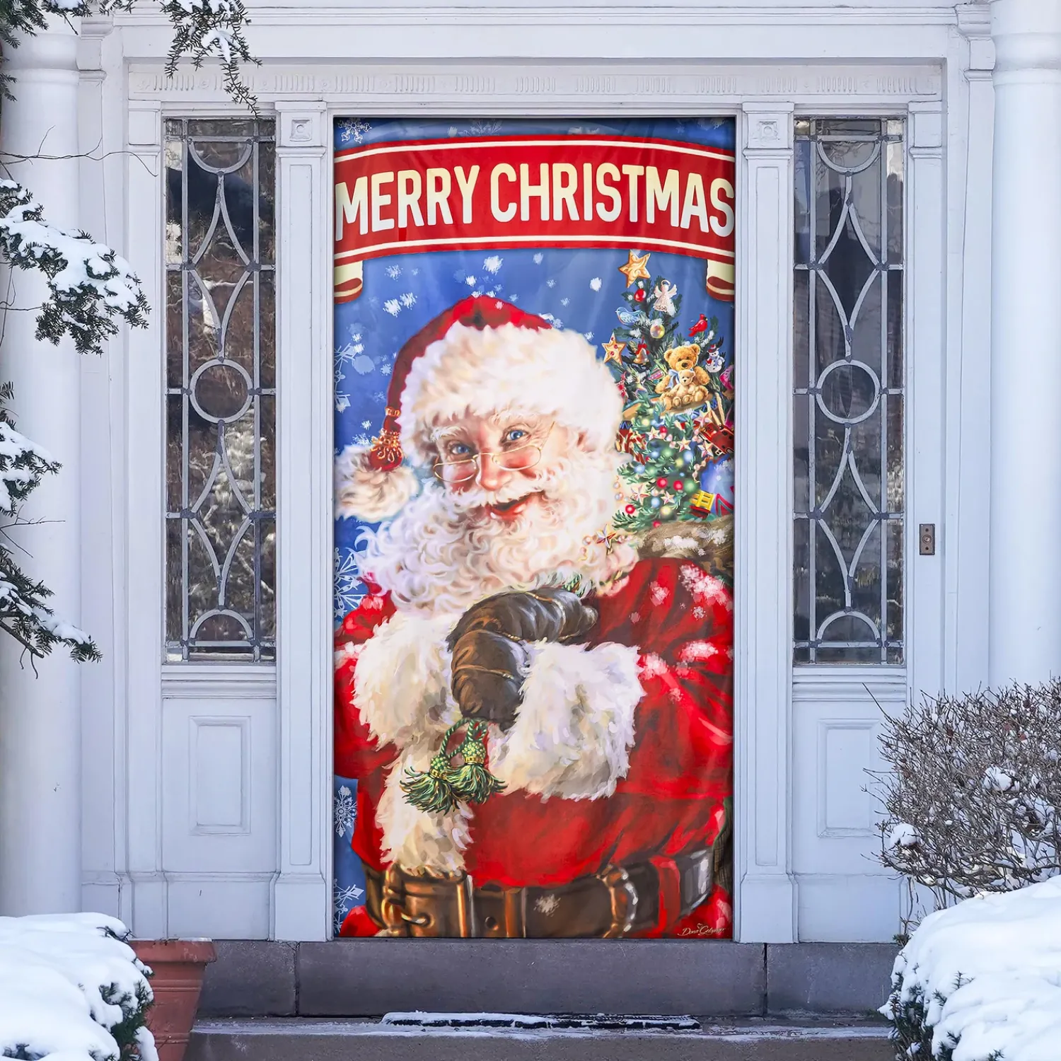Plow & Hearth Bunting & Banners>Here Comes Santa Premium Door Cover