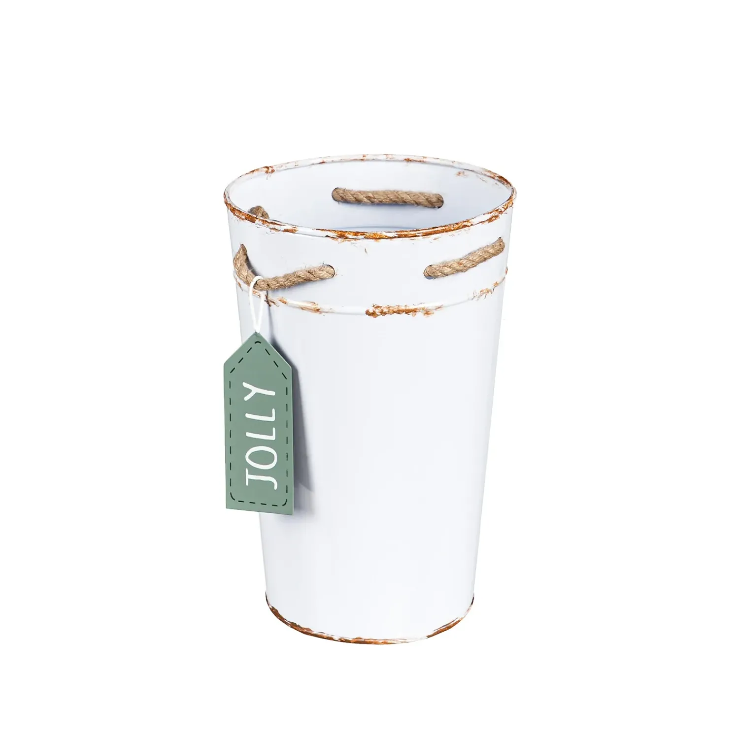 Plow & Hearth Planters & Plant Stands>Holiday Poinsettia Planter, French Bucket with Holiday Tag, Set of 3