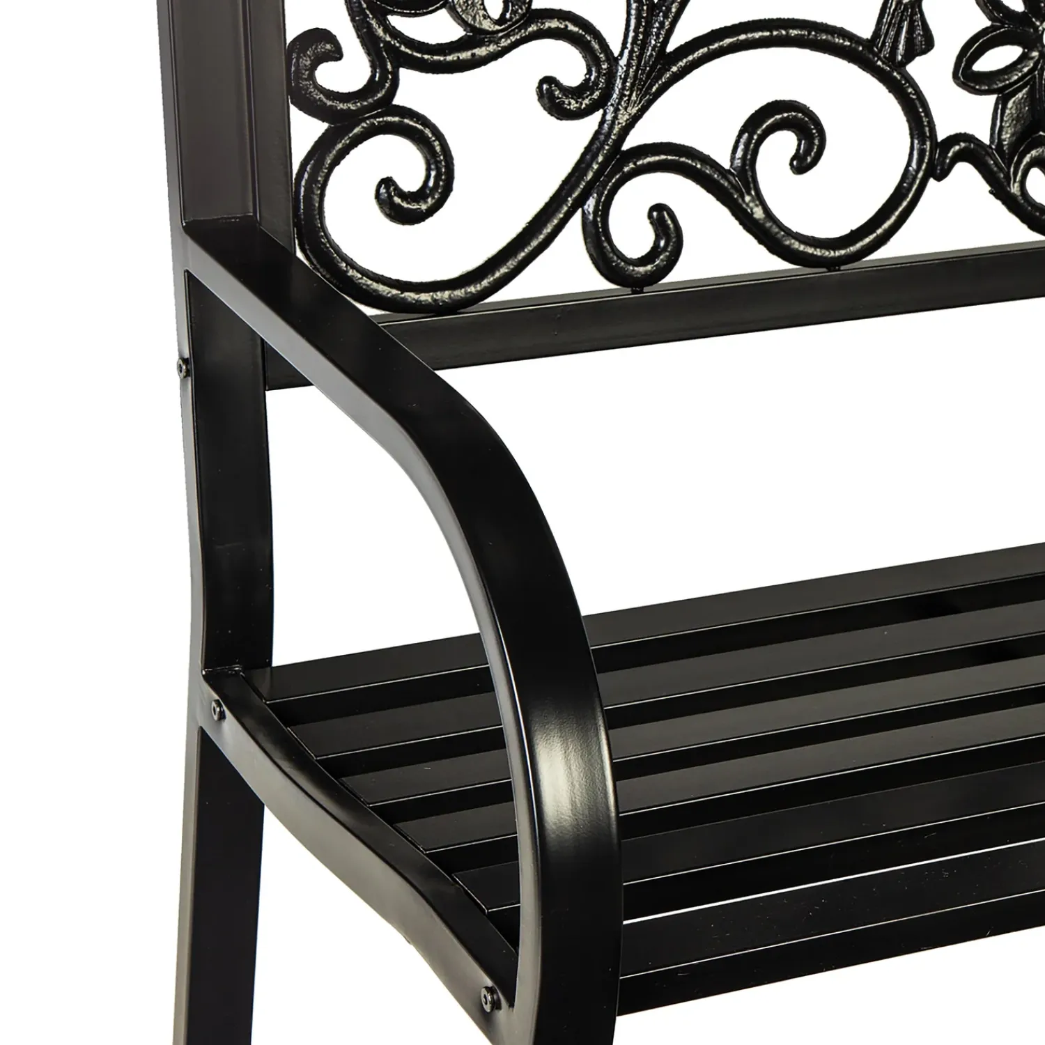 Plow & Hearth Outdoor Benches>Hummingbird Metal Garden Bench Black