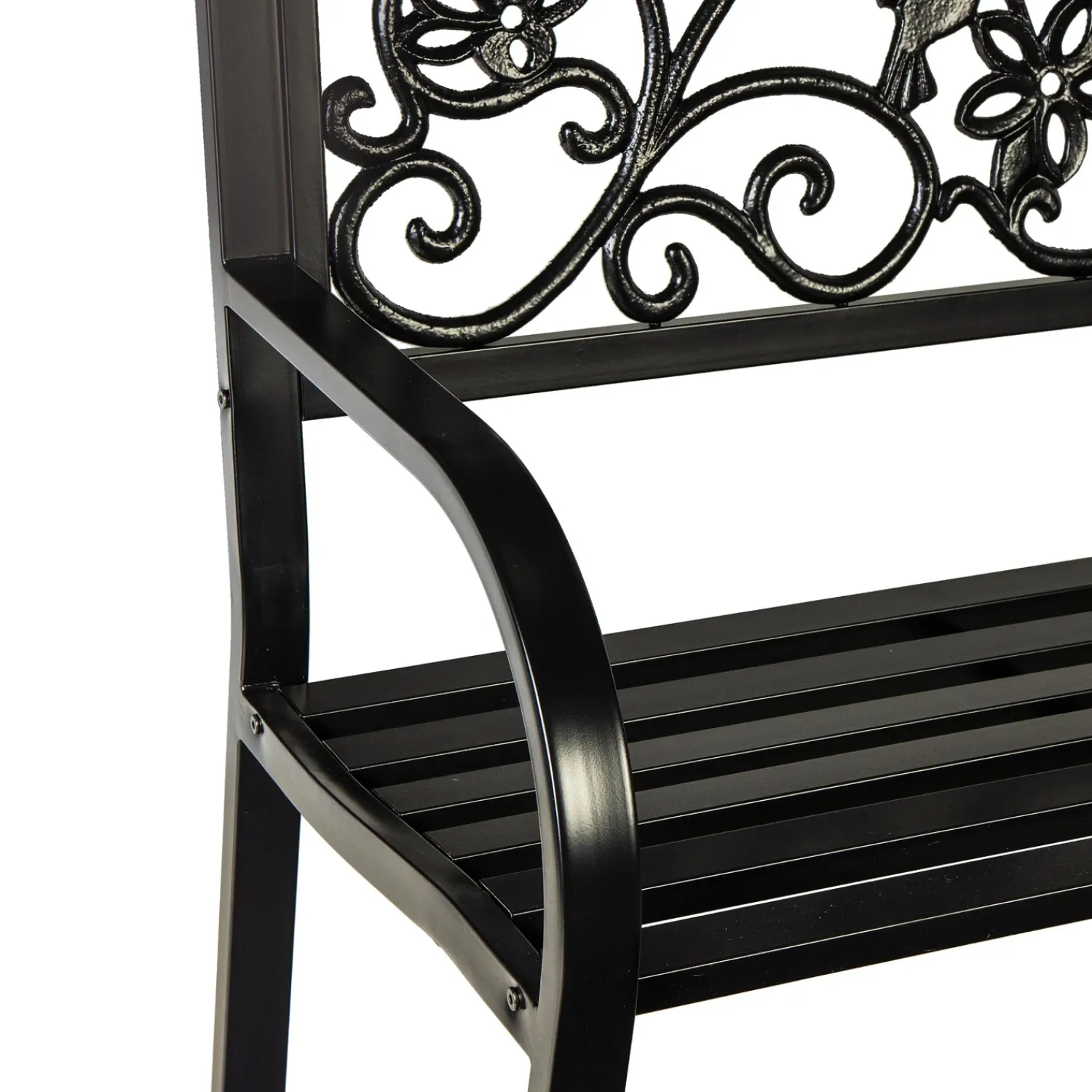 Plow & Hearth Outdoor Benches>Hummingbird Metal Garden Bench Black