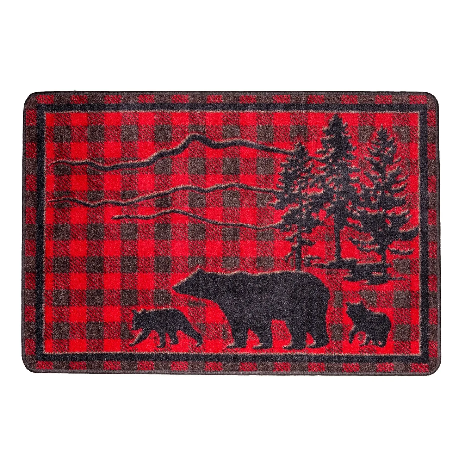 Plow & Hearth Area Rugs>Huntington Bear Buffalo Check Rug, 3'10" x 5'4"