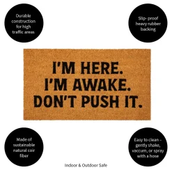 Plow & Hearth Coir Mats>I'm Here. I'm Awake. Coir Mat