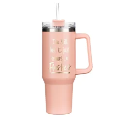 Plow & Hearth Travel Cups>I'm Still Hot Canyon Cup, Double Wall Stainless Steel w/ Straw, 40oz, Gift Box