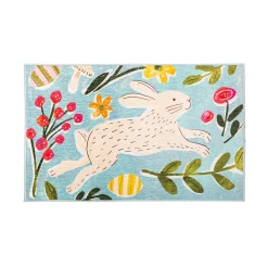 Plow & Hearth Washable Mats>In Bloom Bunny Washable Indoor/Outdoor Mat