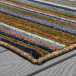 Plow & Hearth Area Rugs>Indoor/Outdoor Aruba Striped Polypropylene Rug, 8' x 10' Multi