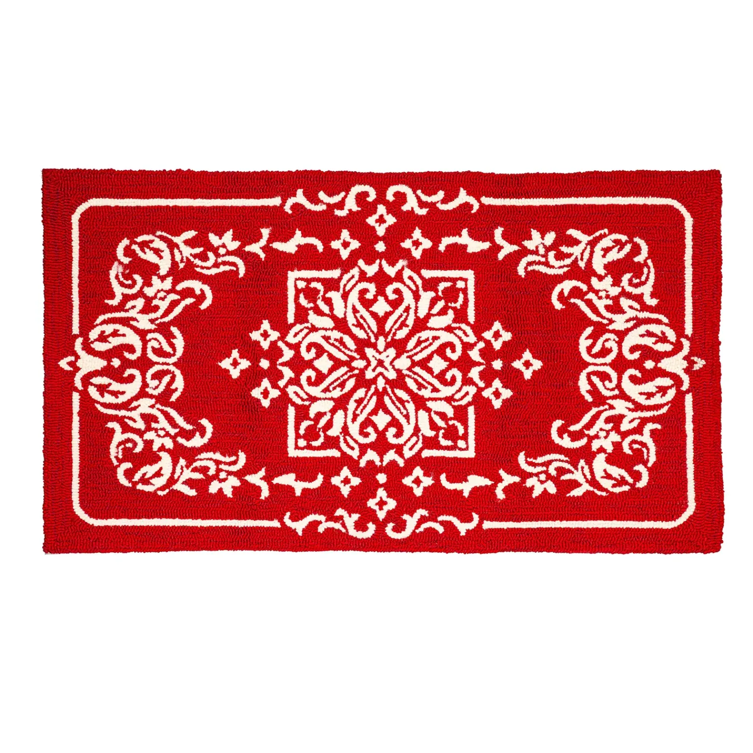 Plow & Hearth Hooked Rugs>Indoor/Outdoor Bandana Polypropylene Hooked Rug