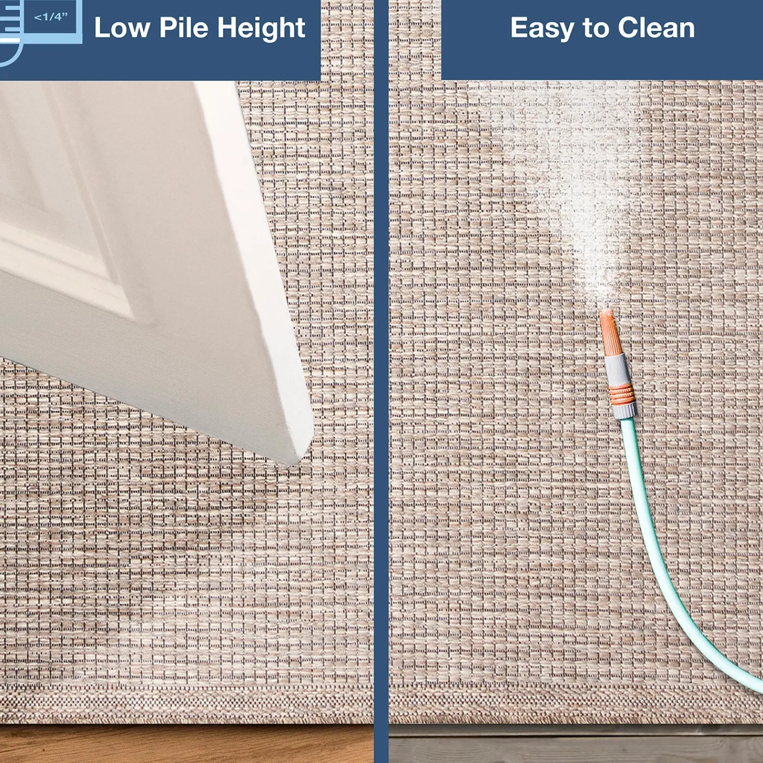 Plow & Hearth Area Rugs>Indoor/Outdoor Beachcomber Texture Rug, 7'10" x 9'10" Natural