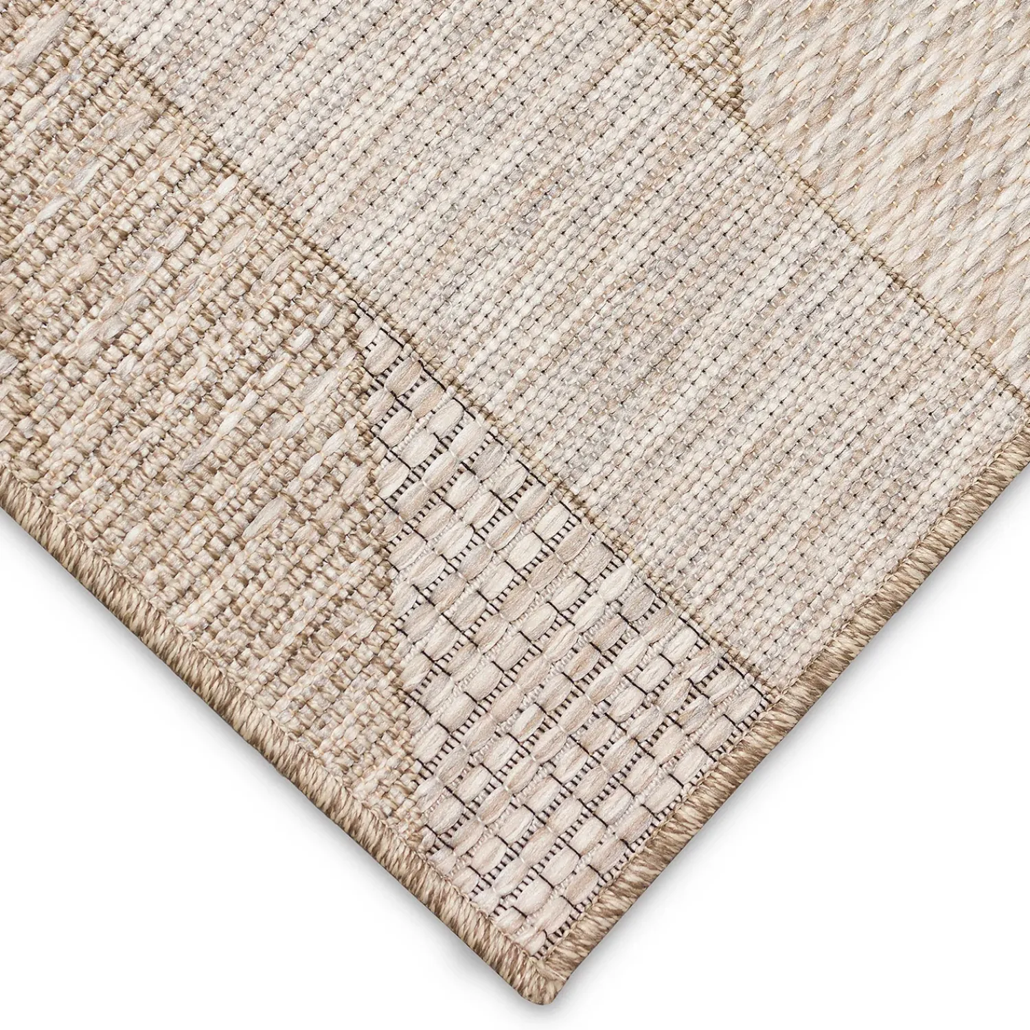 Plow & Hearth Area Rugs>Indoor/Outdoor Beachcomber Angles Rug, 6'6" x 9'4" Natural