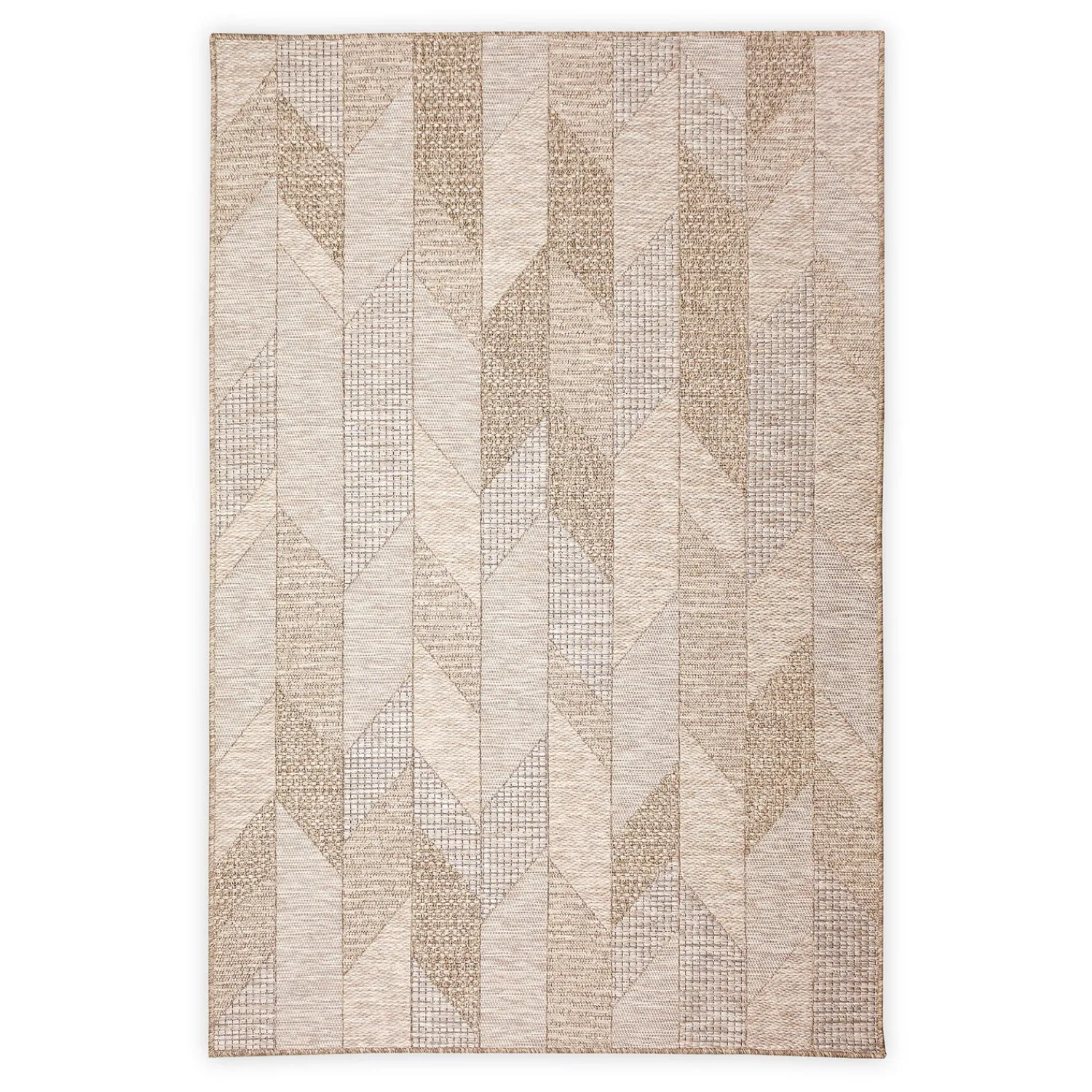 Plow & Hearth Area Rugs>Indoor/Outdoor Beachcomber Angles Rug, 6'6" x 9'4" Natural