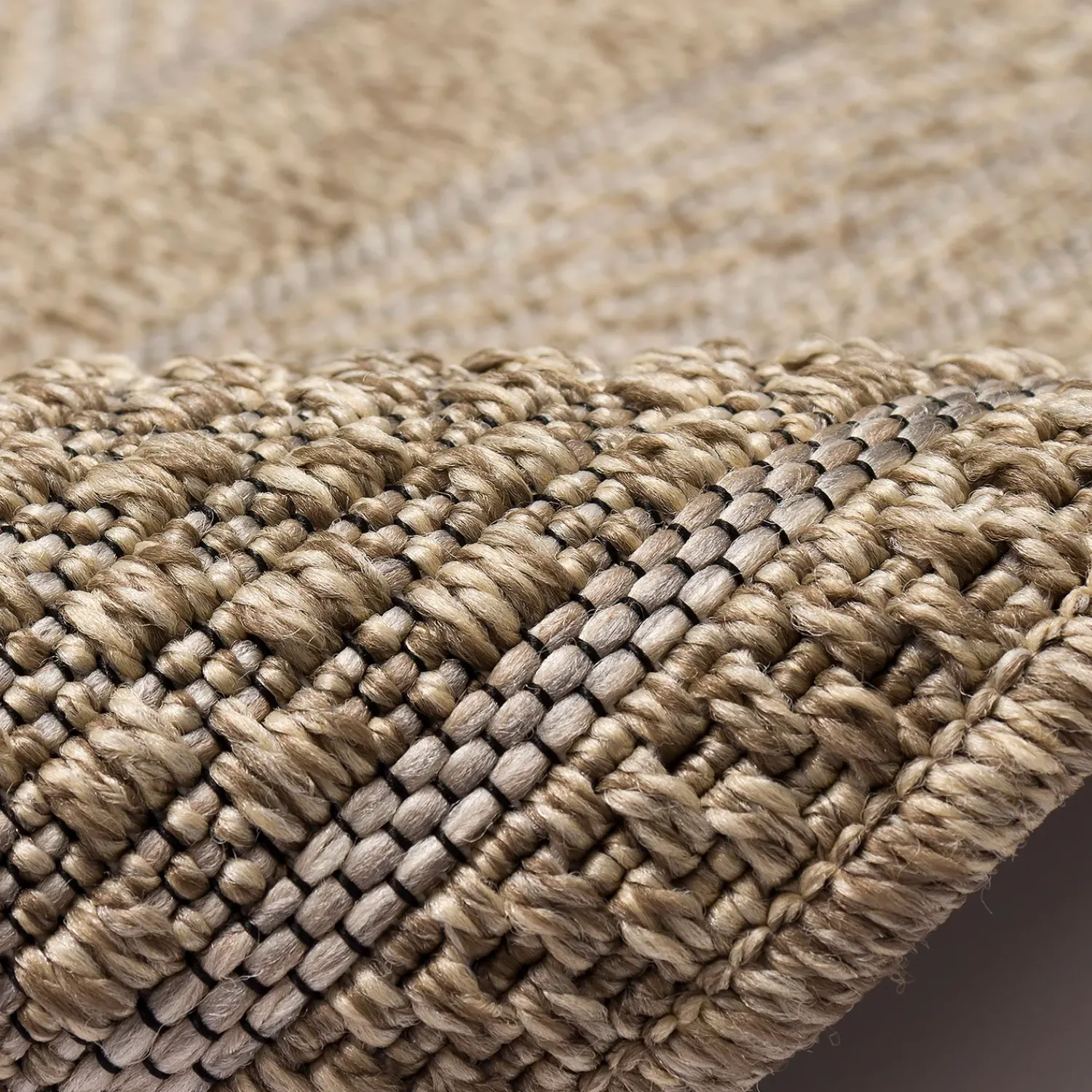 Plow & Hearth Area Rugs>Indoor/Outdoor Beachcomber Border Rug, 7'10" x 9'10" Natural