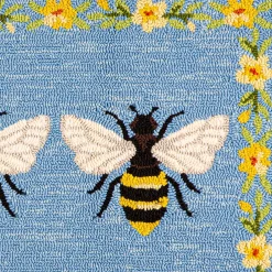 Plow & Hearth Hooked Rugs>Indoor/Outdoor Bee Hooked Polypropylene Accent Rug