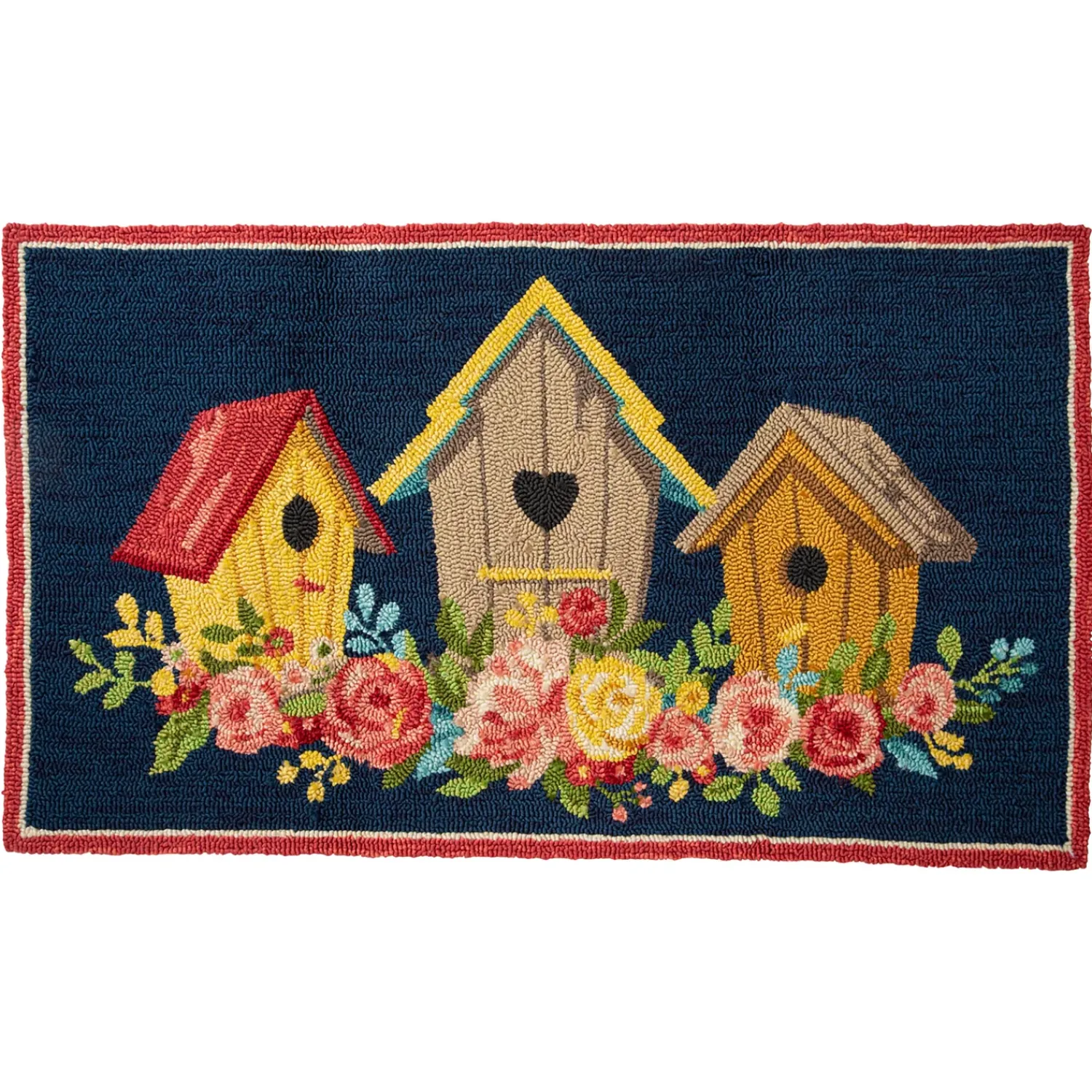 Plow & Hearth Hooked Rugs>Indoor/Outdoor Birdhouse Hooked Polypropylene Accent Rug 24"x42"