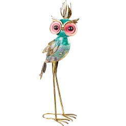 Plow & Hearth Garden Statues>Indoor/Outdoor Blue and Gold Regal Owl Garden Statue
