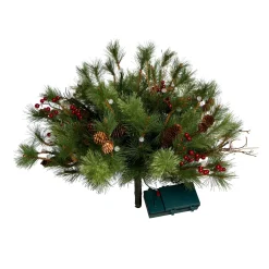Plow & Hearth Faux Flowers & Plants|Lighted Accents>Indoor/Outdoor Blue Ridge Urn Filler with Battery-Operated Dual-Function Lights