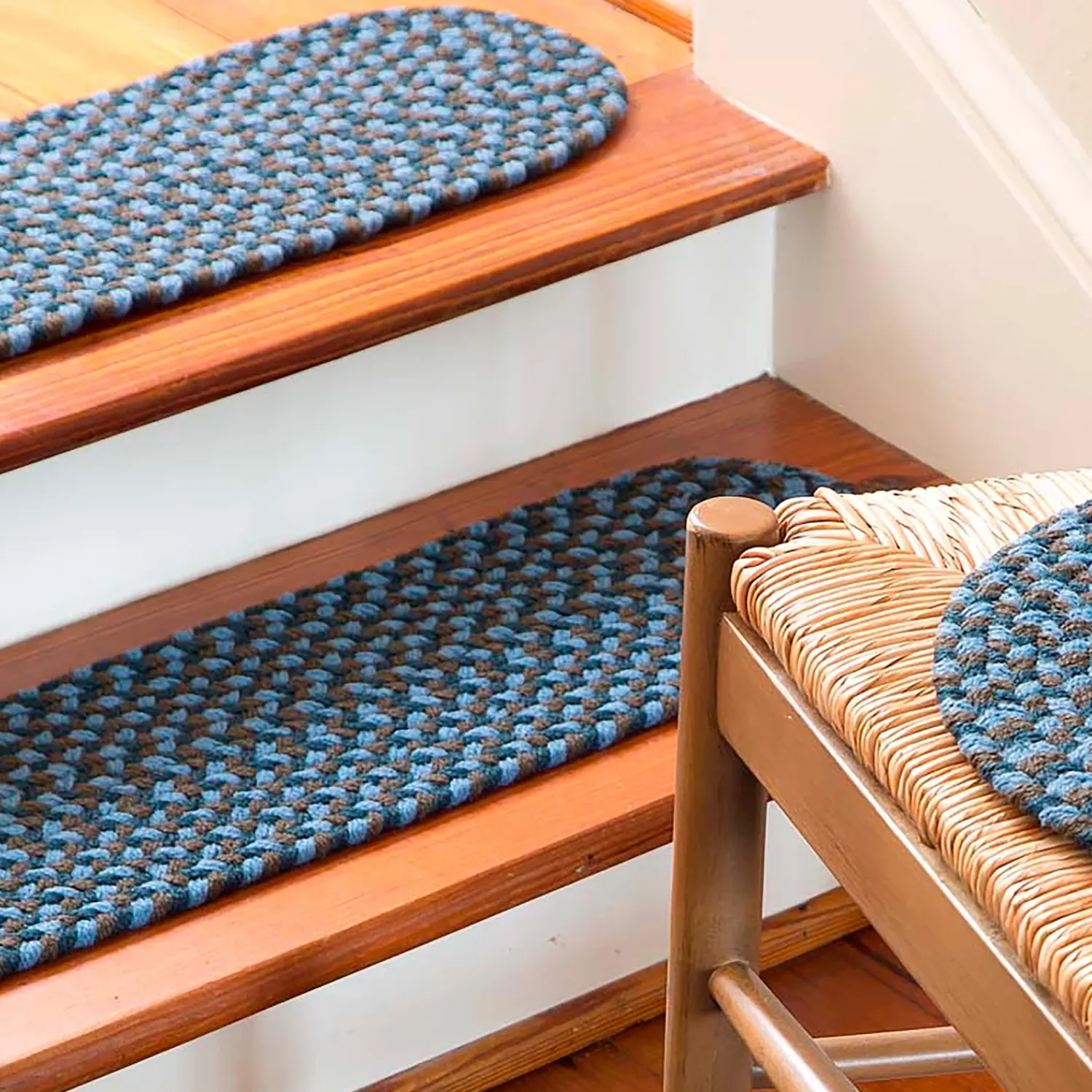 Plow & Hearth Stair Treads|Braided Rugs>Indoor/Outdoor Braided Polypro Roanoke Stair Treads, Set of 4