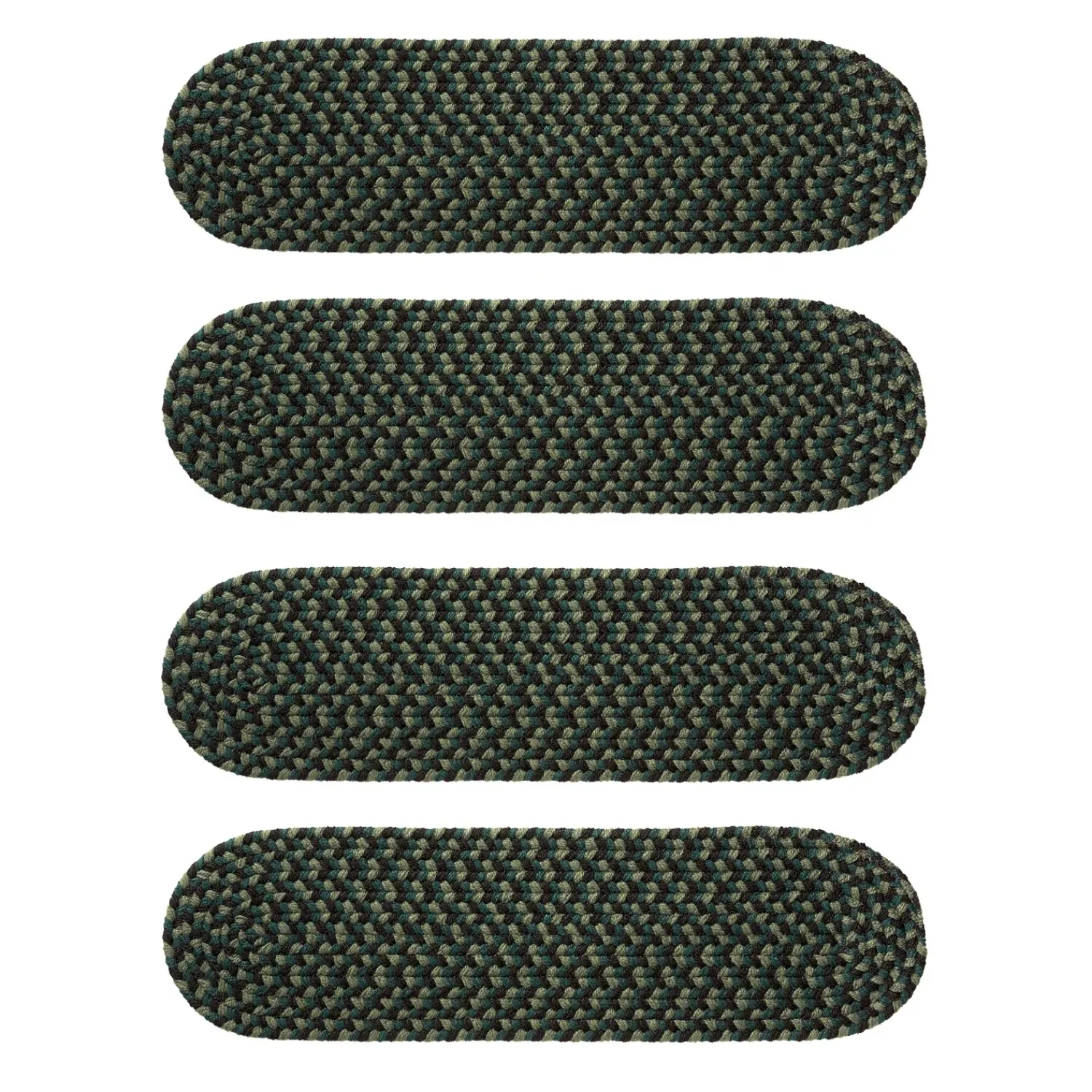 Plow & Hearth Stair Treads|Braided Rugs>Indoor/Outdoor Braided Polypro Roanoke Stair Treads, Set of 4