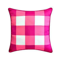 Plow & Hearth Outdoor Throw Pillows|Decorative Pillows>Indoor/Outdoor Bright Buffalo Plaid Throw Pillow