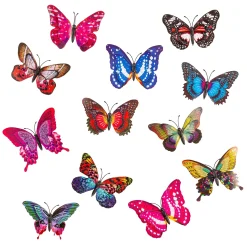 Plow & Hearth Decorative Accents>Indoor/Outdoor Butterfly Magnets, Set of 12