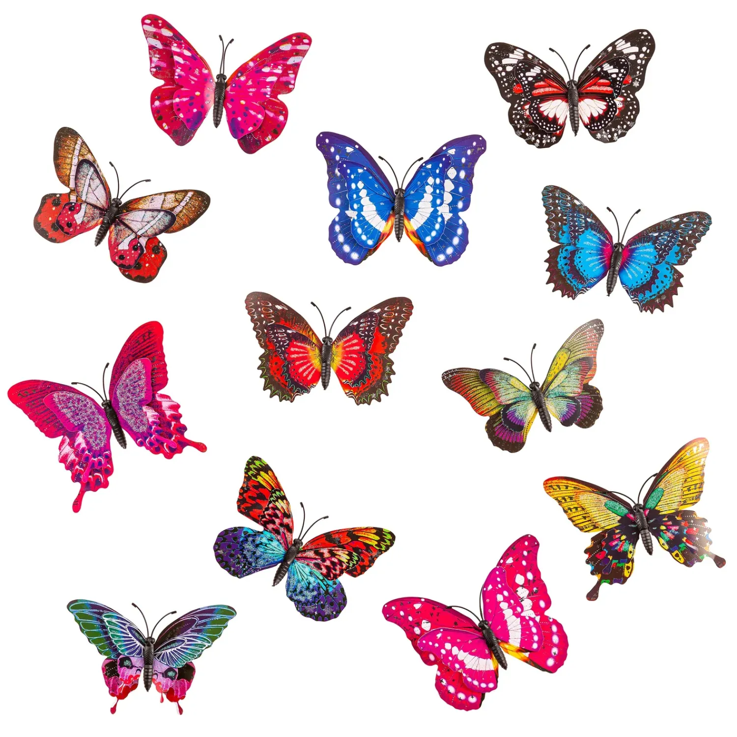 Plow & Hearth Decorative Accents>Indoor/Outdoor Butterfly Magnets, Set of 12