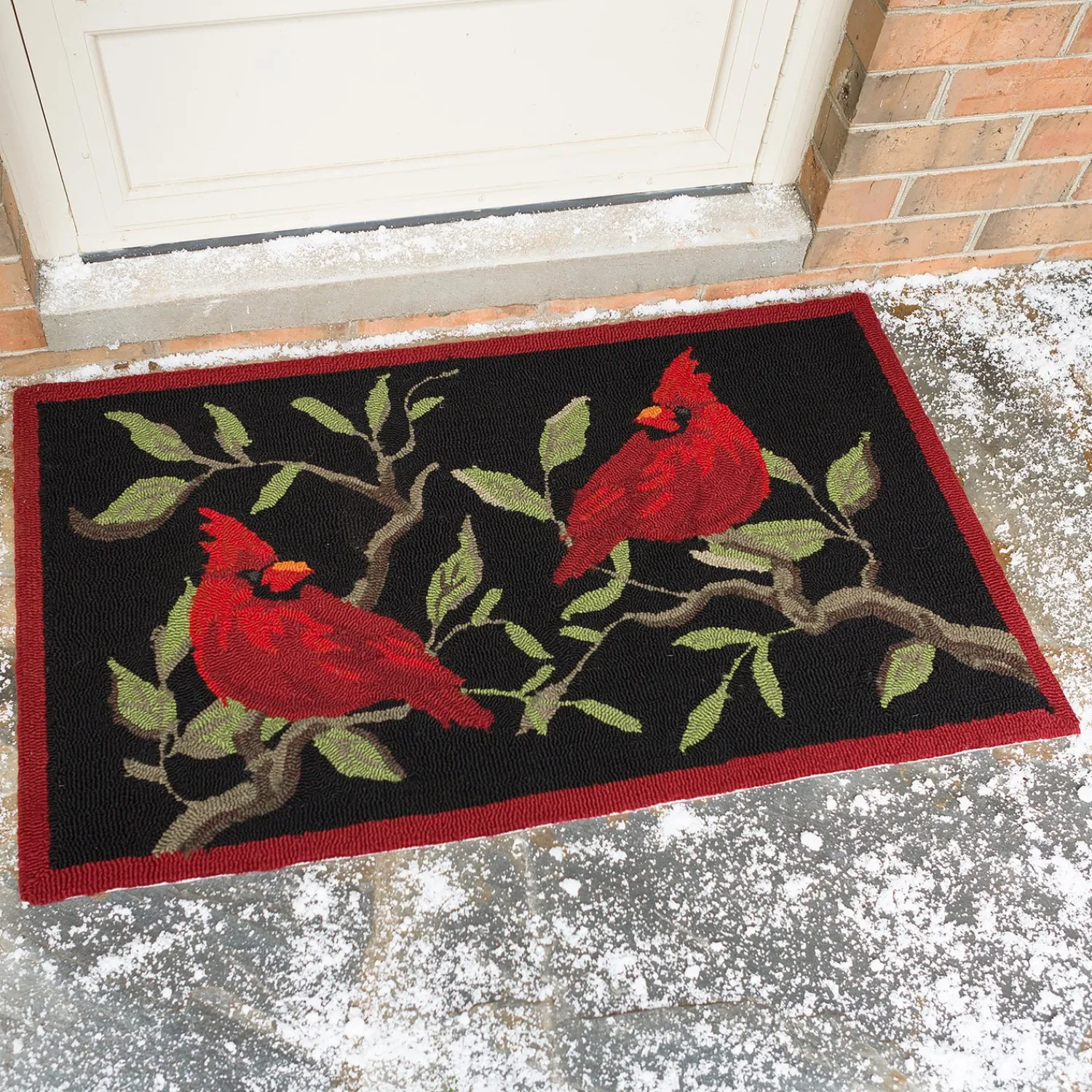Plow & Hearth Hooked Rugs>Indoor/Outdoor Cardinal Accent Rug