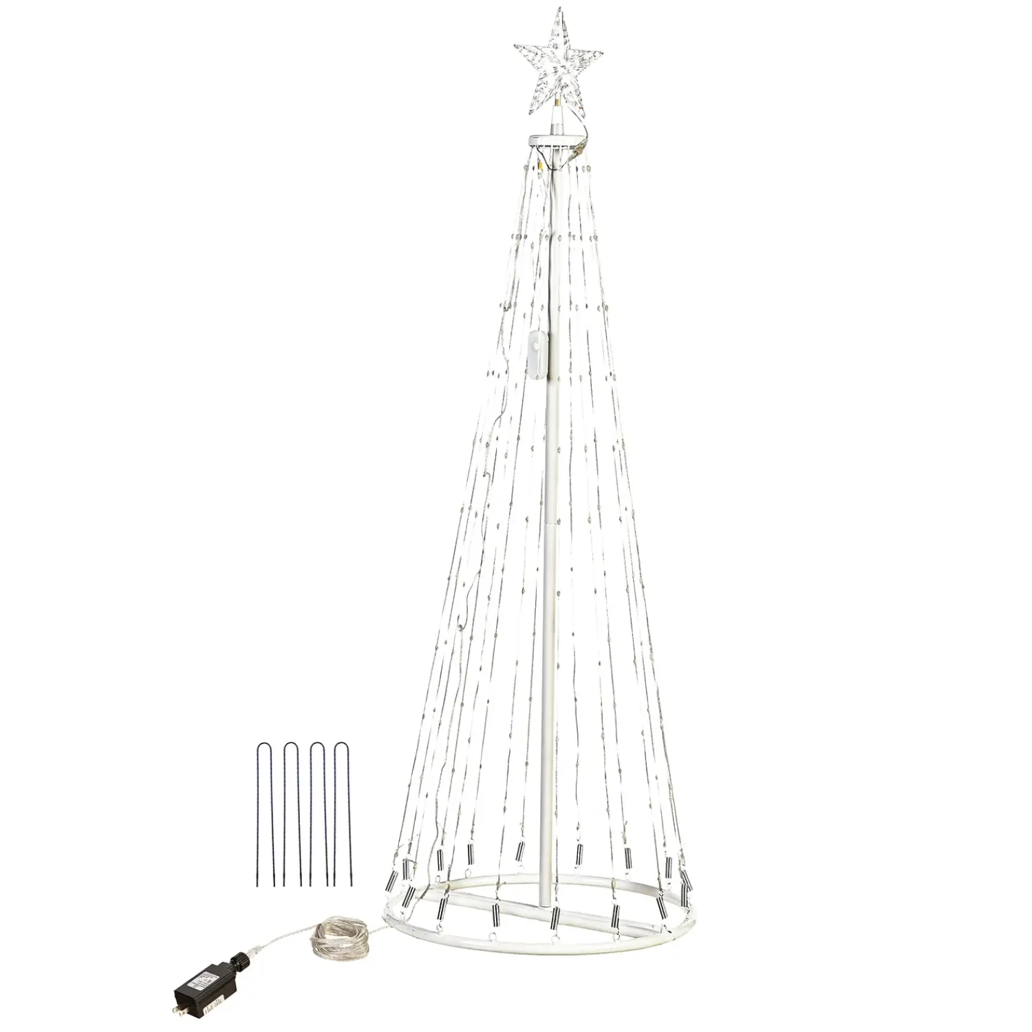 Plow & Hearth Lighted Trees & Garlands>Indoor/Outdoor Christmas Tree Cone with Multicolor Lights, Small