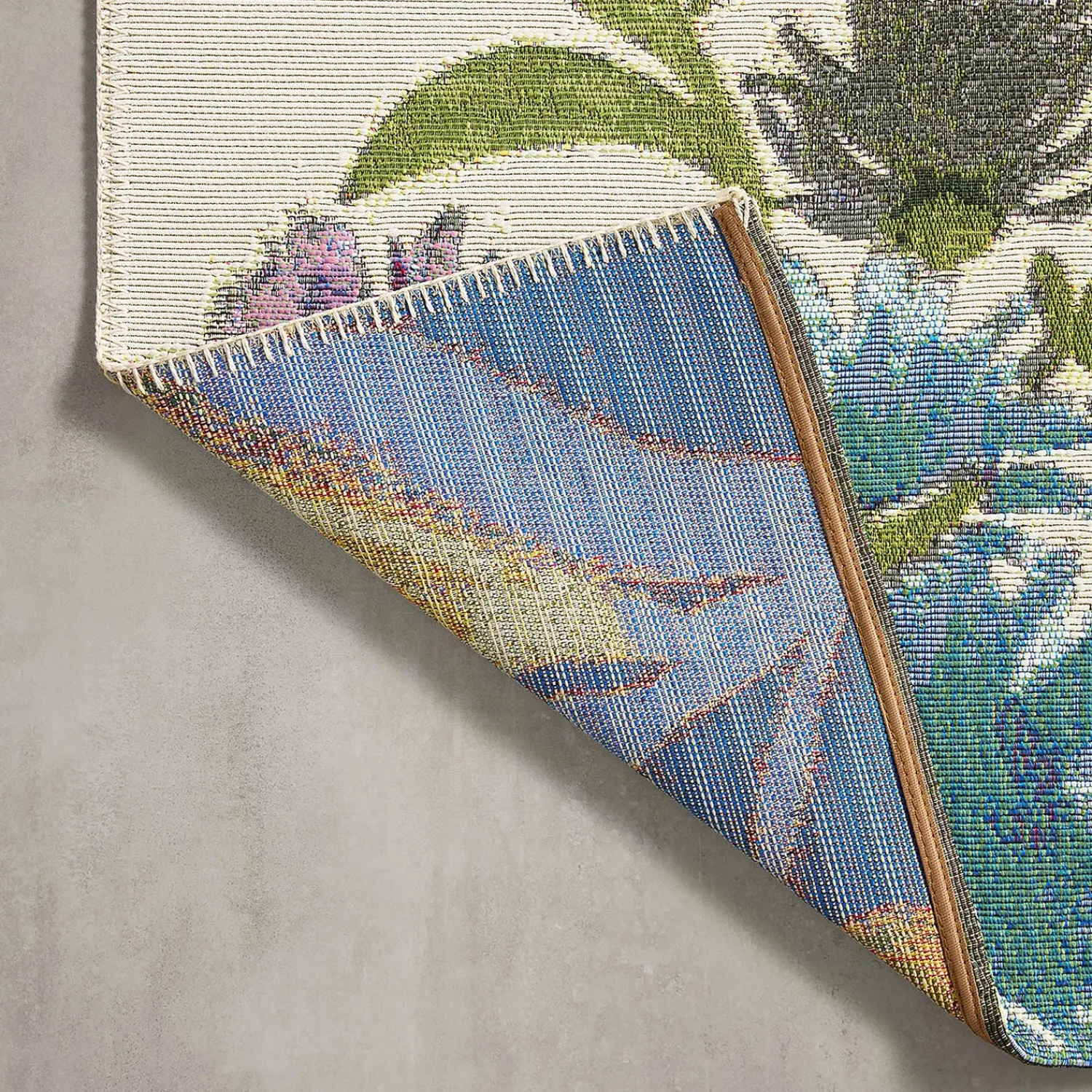 Plow & Hearth Area Rugs>Indoor/Outdoor Clarissa Floral Rug with Rifle Paper Co. Design, 5' x 8' Ivory